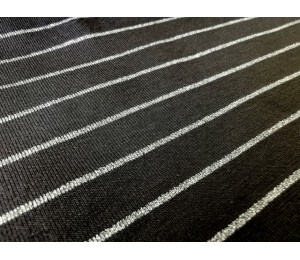 Jersey - Anthrazit Grau mit silber Lurex Ringel